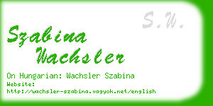 szabina wachsler business card